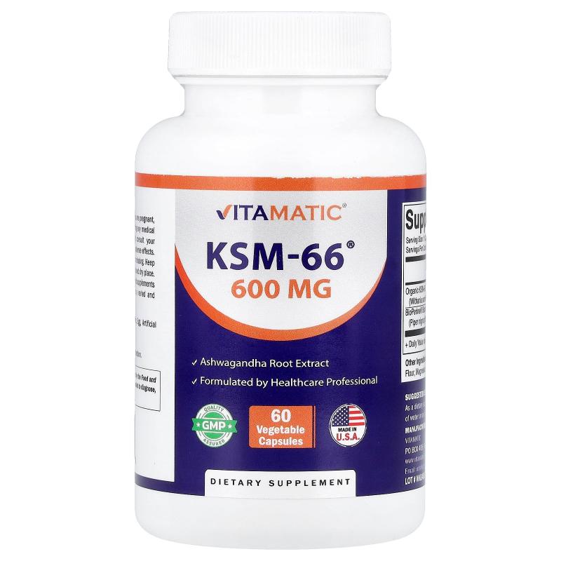 Vitamatic,KSM-66®, 60 Vegetable Capsules