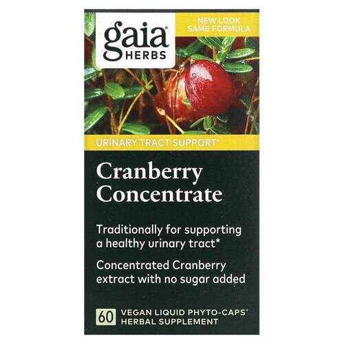 Gaia Herbs,蔓越莓浓缩物，60 粒全素液体 Phyto-Caps 胶囊（每粒