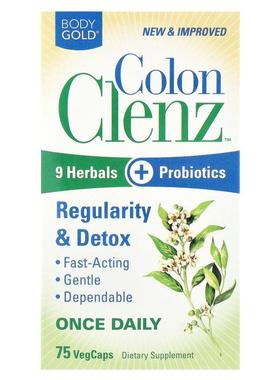 BodyGold,Colon Clenz™，75 粒素食胶囊