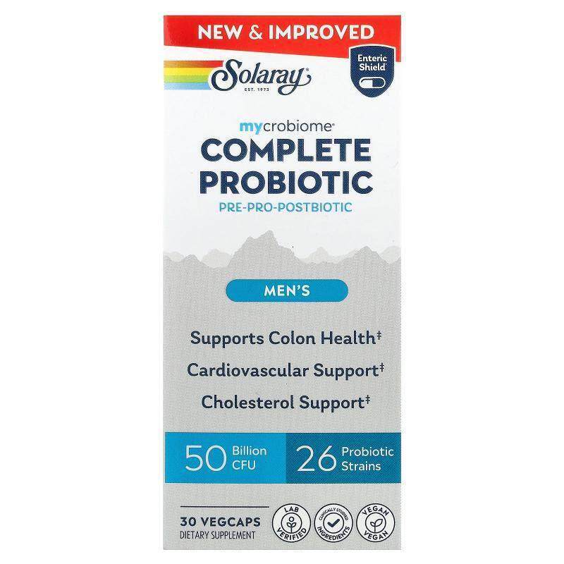 Solaray,Mycrobiome&reg; 多面益生菌，男性专用，30 粒素食胶囊
