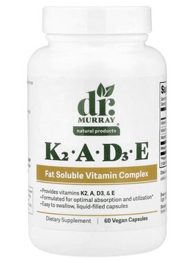 Dr. Murray's,K2, A, D3, E, 60 Vegan Capsules
