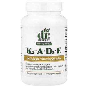 Dr. Murray's,K2, A, D3, E, 60 Vegan Capsules