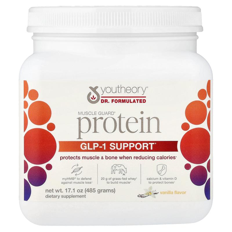 Youtheory,Muscle Guard Protein, GLP-1 Support, Vanilla, 17.1