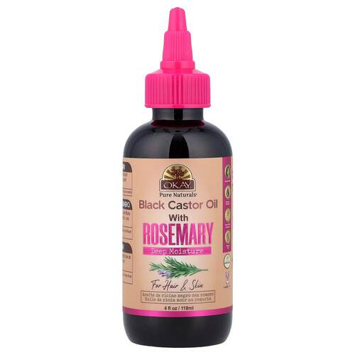 Okay Pure Naturals,黑蓖麻油和迷迭香