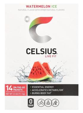 Celsius,Live Fit，西瓜冰，14 包，每包 0.18 盎司（5.08 克）