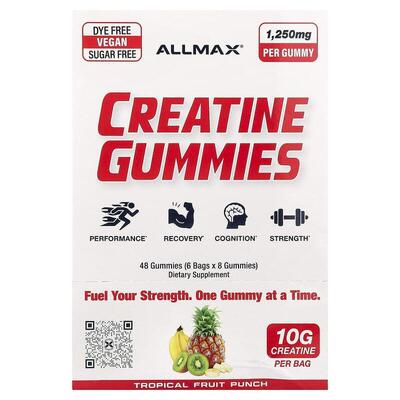 ALLMAX,Creatine Gummies, Tropical Fruit Punch