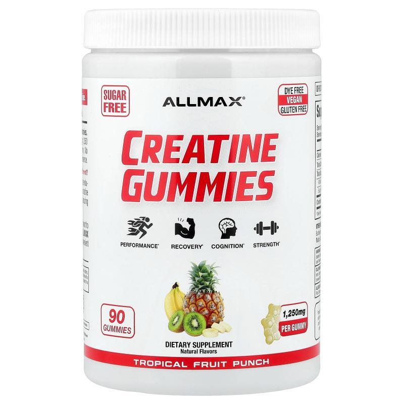 ALLMAX,Creatine Gummies, Tropical Fruit Punch, 1,250 mg, 90