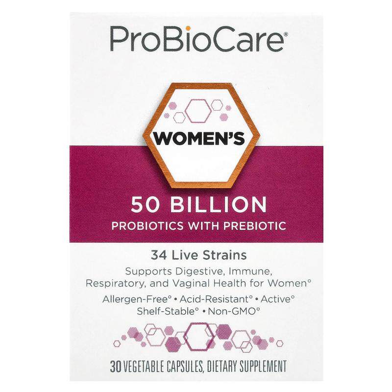 ProBioCare,女性益生菌（含益生元），500 亿，30 粒素食胶囊