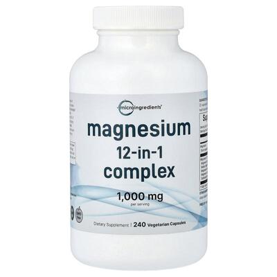 Micro Ingredients,Magnesium 12-in-1 Complex, 240 Vegetarian