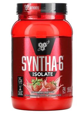 BSN,Syntha-6 Isolate，蛋白质粉混合饮品，草莓奶昔，2.01磅（91