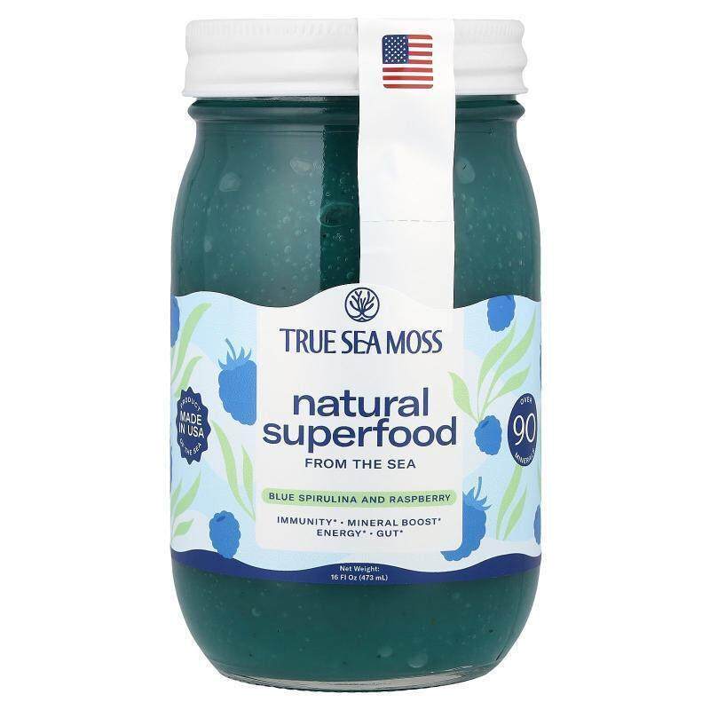 True Sea Moss,天然 Superfood，源自海洋，蓝色螺旋藻和树莓味