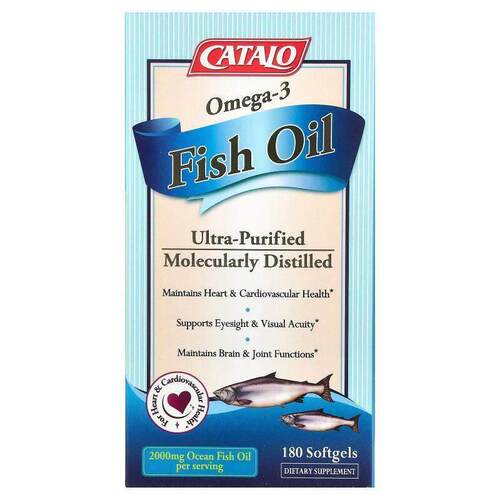 CATALO,Omega-3 鱼油，180 粒软胶囊（每份 1,000 毫克）