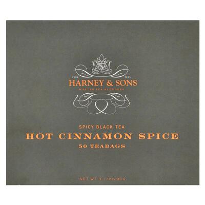 Harney & Sons,Spicy黑茶，热肉桂香辛料，50 茶包，3.17 盎司（9
