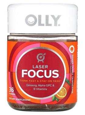 OLLY,Laser Focus 软糖，浓郁浆果橘子味，36 粒