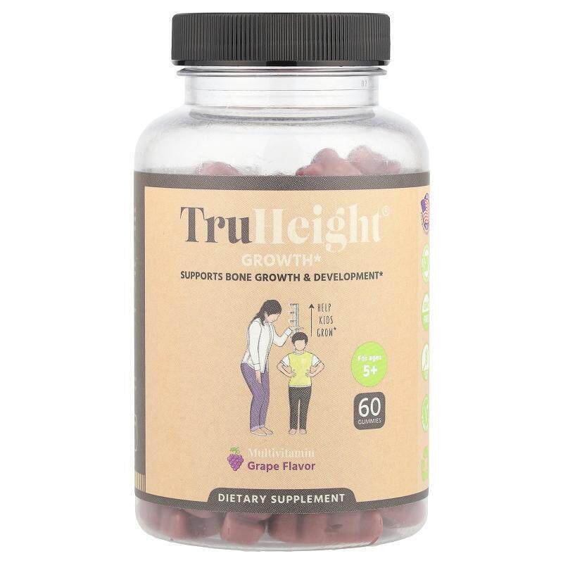 TruHeight,成长支持软糖,多维生素,5 岁以上,葡萄味