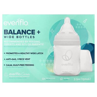 Evenflo Feeding,平衡奶瓶，宽嘴，0 个月以上，慢流量