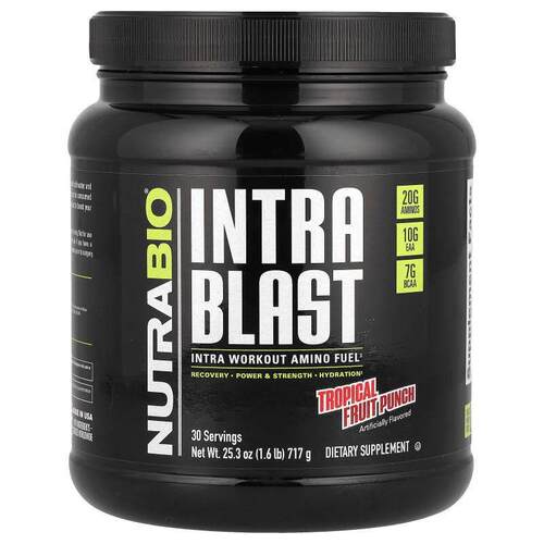 Nutrabio Labs,Intra Blast，Intra 氨基酸运动饮品，热带混合水1