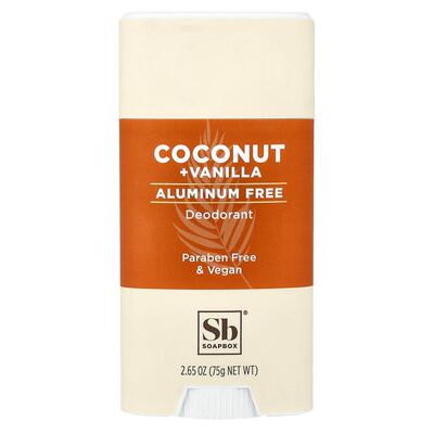 Soapbox,Aluminum Free Deodorant, Coconut Vanilla, 2.65 oz (7