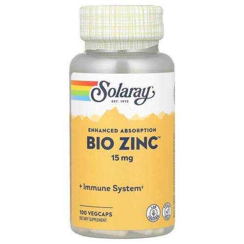 Solaray,Bio Zinc™，15 毫克，100 粒素食胶囊