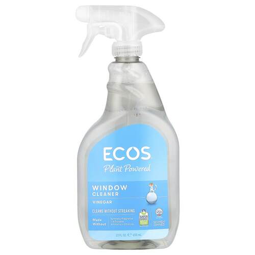 Earth Friendly Products,Ecos®,植物源，窗户清洁剂，醋,22 液量