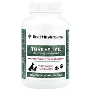 Real Mushrooms,云芝，机体抵抗支持，猫狗专用，90 粒胶囊