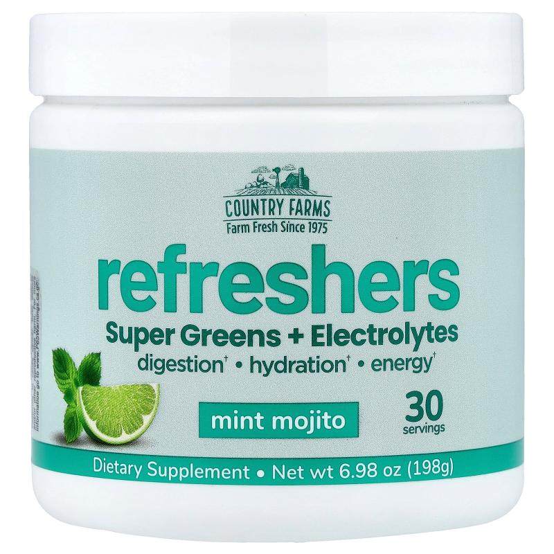 Country Farms,Refreshers, Super Greens + Electrolytes, Mint