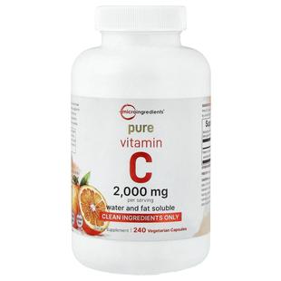 Micro Ingredients,Pure Vitamin C, 240 Vegetarian Capsules (6