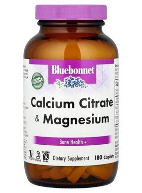 Bluebonnet Nutrition,柠檬酸钙加镁营养片，180 片装