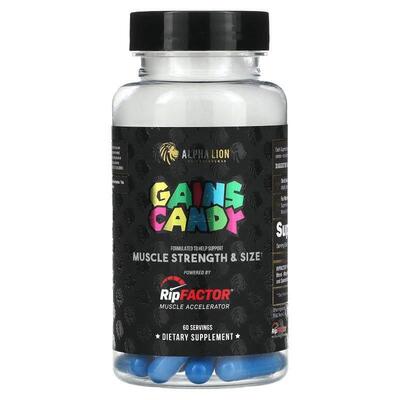 ALPHA LION,Gains Candy，RipFactor，325 毫克，60 粒胶囊
