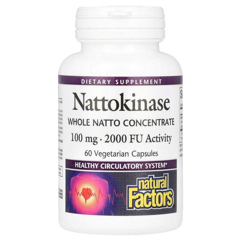 Natural Factors,纳豆激酶，100 毫克，60 粒素食胶囊