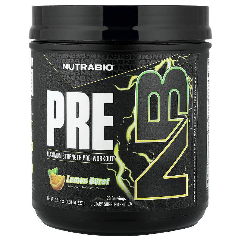 Nutrabio Labs,PRE-Workout, Lemon Burst, 1.38 lb (627 g)