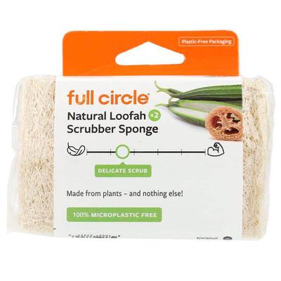 Full Circle,Natural Loofah Scrubber Sponge, 2 Count