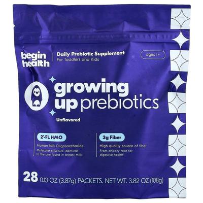 Begin Health,Kids, Growing Up Prebiotics, Ages 1+, Unflavore