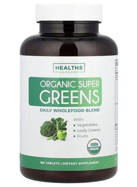 Healths Harmony,有机 Super Greens，180 片