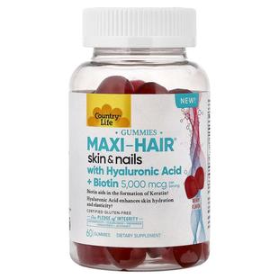 乡村生活,Maxi-Hair® Skin & Nails Gummies with Hyaluronic Aci