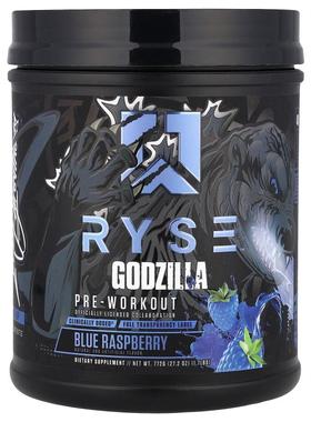 RYSE,Godzilla，锻炼前，蓝树莓味，1.7 磅（772 克）