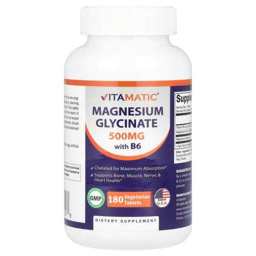 Vitamatic,含 B6 甘氨酸镁，180 片素食片