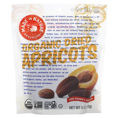 Made in Nature,有机，Apricots In The Buff杏子零食，6盎司（17