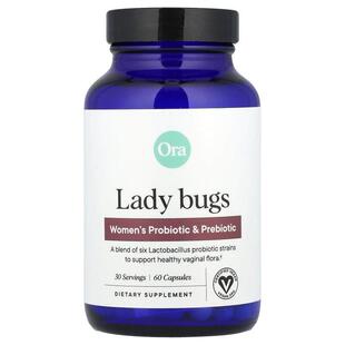 Ora 粒胶囊 补充剂 女性益生菌和益生元 Lady Bugs