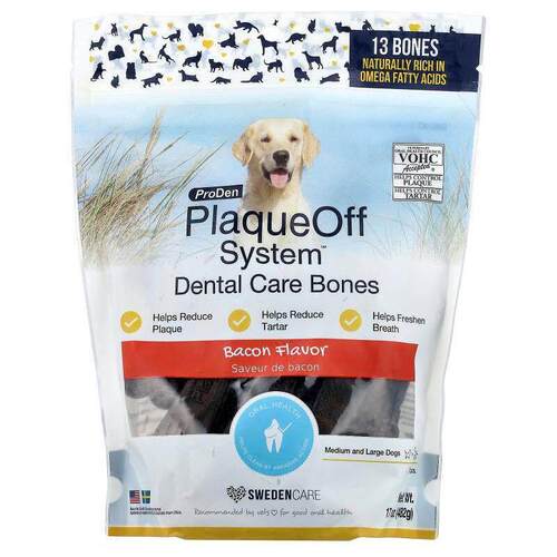 ProDen,PlaqueOff System，牙齿护理骨，狗狗专用，培根味