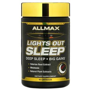 ALLMAX,Lights Out Sleep,褪黑素 + GABA + 缬草根,60 粒素食胶
