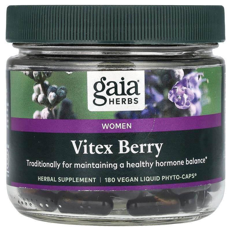 Gaia Herbs,圣洁莓女性用,180 粒素食液体素食胶囊