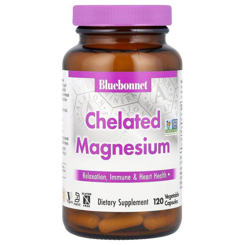 Bluebonnet Nutrition,螯合镁，120 粒素食胶囊（每粒胶囊 100 毫