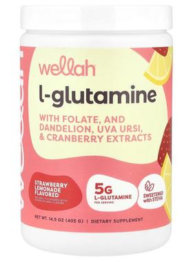 Wellah,L-谷氨酰胺，草莓柠檬水味，14.5 盎司（405 克）