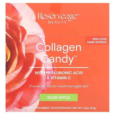 Reserveage Beauty,胶原蛋白糖果，酸苹果，20 包，每片 0.1 盎司
