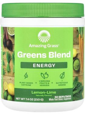 Amazing Grass,绿色蔬菜混合物，能量，柠檬酸橙，7.4 盎司（210