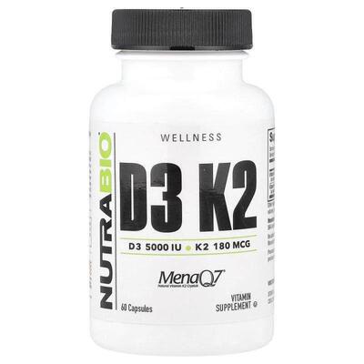 Nutrabio Labs,D3 K2，60 粒胶囊