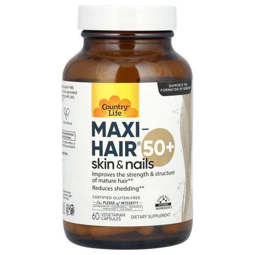 乡村生活,Maxi - 头发、皮肤和指甲配方，50+，60 粒素食胶囊