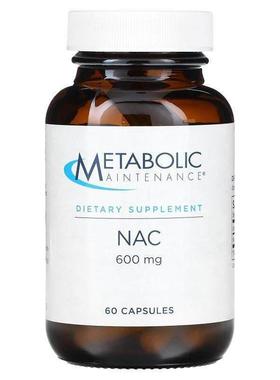 Metabolic Maintenance,N-乙酰半胱氨酸胶囊，600毫克，60粒装