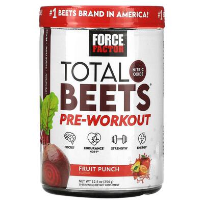 Force Factor,Total Beets，锻炼前配方，水果混合，12.5 盎司（3